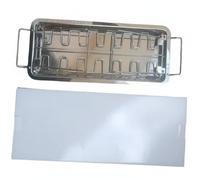 LeeQinersw Parrilla para Muslos de Pollo Estante Asador Soporte Barbacoa Acero Inoxidable 430 Plegable con Ranuras para 14 Piezas Apto para Horno Reuniones, Set Bandeja Reforzada