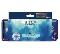 Lefranc Bourgeois Acuarela Fine - Caja de metal de 40 medio godets de acuarela profesional, colores surtidos