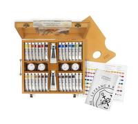 Lefranc Bourgeois Classic Caja Al Óleo (Extra Caja de Regalo en Estuche de Madera, 14 óleos & Aceite, Medios, Multicolor, 28 Ölfarben im Set