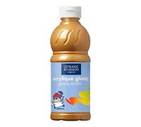 Lefranc Bourgeois Educación, acrílico Glossy, Pintura acrílica para niños, Bote de 500 ML Color Oro, Pinturas para niños y Manualidades, para Cualquier Superficie