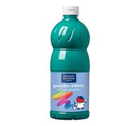 Lefranc Bourgeois Educación, gouache líquida Redimix, témperas para niños, 1L verde de esmeralda, pinturas para niños y manualidades