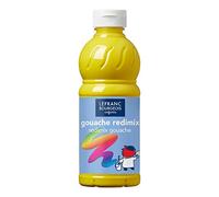 Lefranc Bourgeois Educación, gouache líquida Redimix, témperas para niños, 500ML amarillo primario, pinturas para niños y manualidades