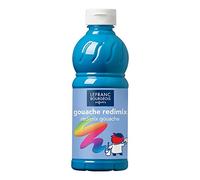 Lefranc Bourgeois Educación, gouache líquida Redimix, témperas para niños, 500ML azul turquesa, pinturas para niños y manualidades