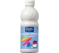 Lefranc Bourgeois Educación, Gouache líquida Redimix, témperas para niños, 500ML Blanco, Pinturas para niños y Manualidades