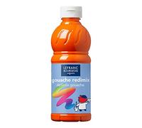 Lefranc Bourgeois Educación, gouache líquida Redimix, témperas para niños, 500ML naranja, pinturas para niños y manualidades