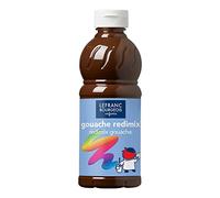 Lefranc Bourgeois Educación, gouache líquida Redimix, témperas para niños, 500ML tierra de sombra tostada, pinturas para niños y manualidades