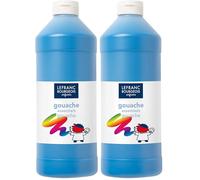 Lefranc Bourgeois Educación - Gouache témpera, 1L, Azul primario (Paquete de 2)