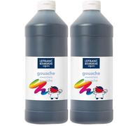 Lefranc Bourgeois Educación - Gouache témpera, 1L, Negro (Paquete de 2)