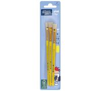 Lefranc & Bourgeois Educación - Pintura Set de 3 Brochas de Cerdad Planas para niños, Tamaños 8/10/12