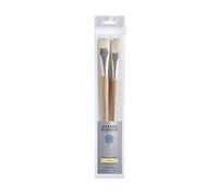 Lefranc Bourgeois Gama Profesional para Óleo - Pincel de Cerda Blanca Extra, Set de 2 pinceles para fondos y aplanar (Plano corto Nº20, lengua de gato Nº16)