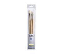 Lefranc Bourgeois Gama Profesional para Óleo - Pincel de Cerda Blanca Extra, Set de 3 pinceles para superficies medias (Redondo Nº8, plano corto Nº14, plano Nº8)