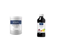 Lefranc Bourgeois gesso, aditivo para acrílico, preparador de superficie mate opaco, 500 ml, blanco + Pintura acrílica líquida, 500 ml, color negro