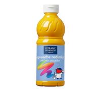 Lefranc Bourgeois Gouache líquida Redimix, témperas para niños, 500ML amarillo de oro, pinturas para niños y manualidades