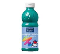 Lefranc Bourgeois Gouache líquida Redimix, témperas para niños, 500ML Verde Esmeralda, Pinturas para niños y Manualidades