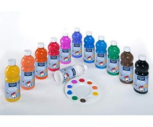 Lefranc Bourgeois - Gouache líquido lavable 12 x 500 ml, Multicolor