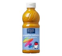 Lefranc Bourgeois L&B Lefranc Bourgeois Educación, gouache líquida Redimix, témperas para niños, 500ML ocre amarillo, pinturas para niños y manualidades