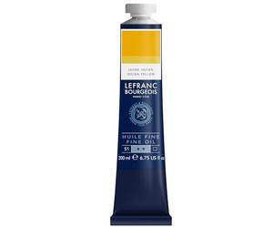 Lefranc Bourgeois - Pintura al óleo fina de calidad, resistente a la luz y de consistencia uniforme, tubo de 200 ml, ideal para lienzos y tableros de pintura, Amarillo Indio