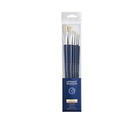 Lefranc Bourgeois Set de 6 pinceles de Cerda - Gama Calidad Fine, Mango Largo (Redondo Nº6 y Nº12, plano Nº16 y Nº24, lengua de gato Nº6 y Nº12)