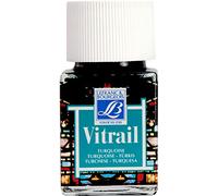 Lefranc Bourgeois Vitrail Cristal veces Color, permeable Luz & Projector Best integrado, azul turquesa, Glasmalfarbe - 50ml Topf