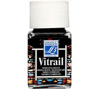 Lefranc Bourgeois Vitrail Cristal veces Color, permeable Luz & Projector Best integrado, Deckschwarz, Glasmalfarbe - 50ml Topf