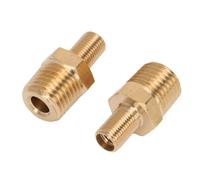 Leftwei Adaptador de Inflador de Aire de Latón, Conector de Neumático Compacto y Duradero para Compresores de Aire Portátiles, Paquete de 2