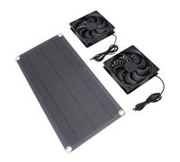 Leftwei Kit de Ventilador de Escape con Panel Solar de 10 W, Kit Dual de Panel de Ventilador de Ventilación con Energía Solar, de Carga Automática Silencioso Monocristalino, Ideal para Invernadero,
