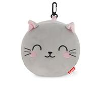 Legami - Almohada de viaje con antifaz nocturno, Kitty, cierre de cremallera, ahorra espacio, gancho para transportarla cómodamente, bolsillo pequeño en la parte posterior, 16 x 16 cm