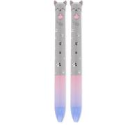 Legami - Bolígrafo bicolor, tema Kitty, tinta azul y rosa, Click&Clack, ideal para la escuela, la oficina y el hogar, bicolor, punta de 1 mm de diámetro (Paquete de 2)