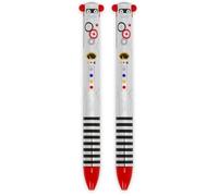 Legami - Bolígrafo bicolor, tema Robot, tinta negra y roja, Click&Clack, ideal para la escuela la oficina en casa, bicolor, 1 mm de diámetro de punta (Paquete de 2)