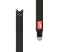 Legami - Bolígrafo de gel borrable, punta esférica para eliminar la tinta sin consumir la hoja, Tinta negra termosensible, diámetro de la punta 0,7 mm, Tema Kitty