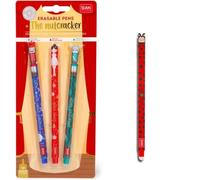 LEGAMI Bolígrafos de gel borrables, edición limitada, juego navideño El cascanueces + mariquita, bolígrafos de gel con tinta borrable termosensible, bolígrafos borrables de 0,7 mm