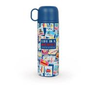 Legami - Botella Térmica, Taza incluida, capacidad máx 500 ml - Travel | Ligero y duradero, 3 modos de bebida en un solo tapón, brocha de limpieza incluida, acero doble capa 18/8