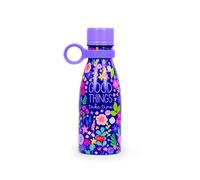 Legami - Botella térmica Vacuum Bottle Hot & Cold Mini, Flowers, ligera y resistente, cierre hermético, asa de silicona extraíble, de acero inoxidable, capacidad 300 ml