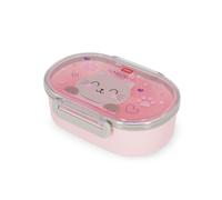Legami Caja de merienda Kitty, divisor extraíble, cierre clip, lavable en lavavajillas, 18x7x14 cm
