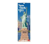 Legami - Calendario 2027 Pared, New York, calendario de pared pequeño, 12 meses y agenda anual, en 6 idiomas, espacio para notas, signos del zodiaco, fiestas internacionales, 16 x 49 cm