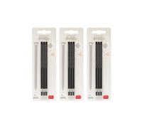 Legami - Recambio de tinta de gel borrable, set de 9 unidades, altura de 13 cm, tinta termosensible, negro, punta de 0,7 mm (juego de 3 negros)
