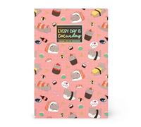 Legami - Cuaderno de rayas de 7 mm, Sushi Cat, tamaño B5, grande, papel certificado FSC, 100 páginas, encuadernación Singer Stitch, 18.5 x 24.8 cm