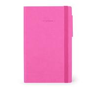 Legami - Cuaderno de rayas, tamaño mediano, 192 páginas, tapa de suave PU, papel certificado FSC®, papel marfil 90 g/m², planificador mensual, agenda de direcciones, marcadores, 13 x 21 cm, color