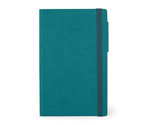Legami - Cuaderno de rayas, tamaño mediano, 192 páginas, tapa de suave PU, papel certificado FSC®, papel marfil 90 g/m², planificador mensual, agenda de direcciones, marcadores, 13 x 21 cm, color