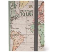 LEGAMI - Cuaderno Pequeño a Rayas - Mide 14x10 cm - Diseño To Travel Is To Live - Fabricado en Italia - Regalo Original