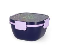 Legami - Fiambrera Stars, 1 tenedor, 1 bandeja con compartimentos, 1 recipiente para especias extraíble incluido, capacidad 1700 ml, 19 x 10,7 x 19 cm