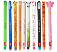LEGAMI Juego de 10 bolígrafos de gel borrables Dino, tiburón, jirafa, Corgi, Bunny, Panda, unicornio, pingüino, tigre y mariposa