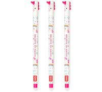 Legami - Juego de 3 bolígrafos de gel borrables con tinta de borrador termosensible, punta de 0,7 mm, diseños de unicornio