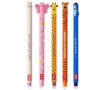 Legami – Juego de 5 bolígrafos gel borrables, tinta termosensible 0,7 mm, diseños de barril