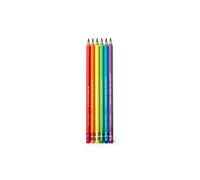 Energía - Juego de 6 lápices HB arco iris con frases inspiracionales y goma en la base ㅤ