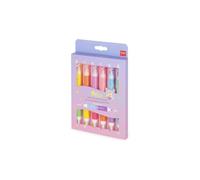 Legami - Juego de 6 subrayadores de doble punta pastel y neón, Meow, 6 unidades, 12 colores (1 paquete)