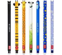 Legami – Juego 7 bolígrafos de gel borrables, tinta termosensible, punta 0,7 mm, diseños animales