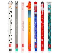 Legami - Juego de 7 bolígrafos de gel de Farmyard y Nutcracker, bolígrafos con tinta termosensible borrable, variedad de colores de tinta, borra sin desgastar el papel, punta de 0,7 mm
