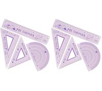 Legami - Juego de geometría, juego con regla de 15 cm, cuadrado de 60° de 10 cm, goniómetro de 180° para la escuela, estuche incluido, material flexible, Tema Kitty (Paquete de 2)