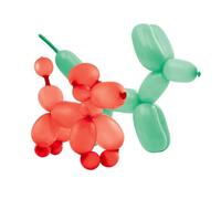 Legami - Kit de globos y bomba de payaso - Globos modelados, globos de aire moldeables para figuras de animales, idea regalo, 32 globos de colores, 72 pegatinas de ojos, fiestas de cumpleaños